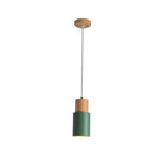 Wooden Base Hanging Colorful Lamp