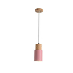 Wooden Base Hanging Colorful Lamp