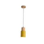 Wooden Base Hanging Colorful Lamp