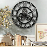 Retro Industrial Wind Gear Wooden Wall Clock