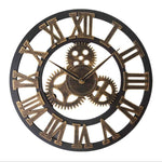 Retro Industrial Wind Gear Wooden Wall Clock