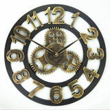 Retro Industrial Wind Gear Wooden Wall Clock