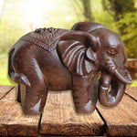 Elephant Wooden Mini Statue