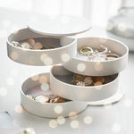 4 Layers Rotating Round Plastic Jewelry Storage Box