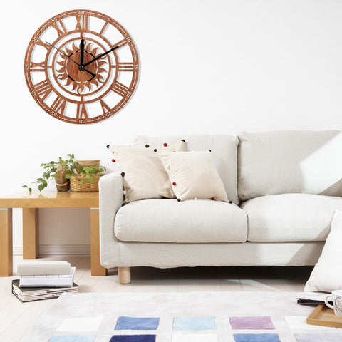 Wooden Round Arabic Numerals Wall Clock