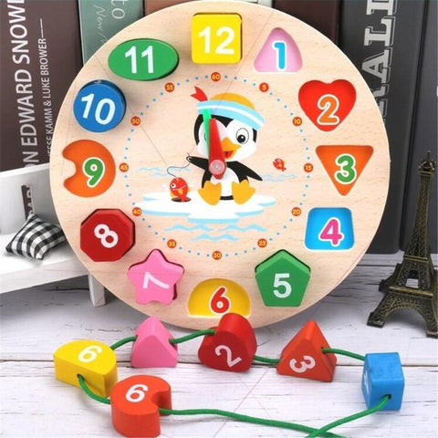 Educational Wooden Geometry Clock Toy