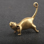 Mini Brass Cute Rat Statue