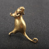 Mini Brass Cute Rat Statue