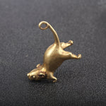 Mini Brass Cute Rat Statue