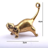 Mini Brass Cute Rat Statue