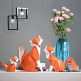 Modern Abstract Geometric Fox Statue