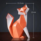 Modern Abstract Geometric Fox Statue