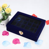 24 Simple Grids Velvet Jewelry Box Organizer