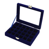 24 Simple Grids Velvet Jewelry Box Organizer