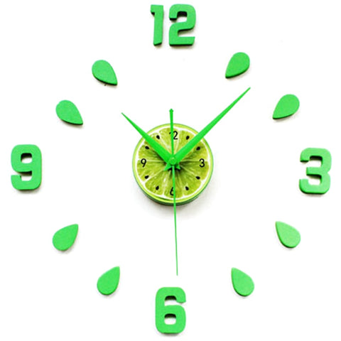 Lemon Green Design Sticker Wall Clock