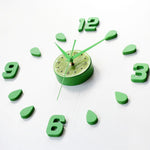 Lemon Green Design Sticker Wall Clock