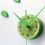 Lemon Green Design Sticker Wall Clock