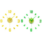 Lemon Green Design Sticker Wall Clock