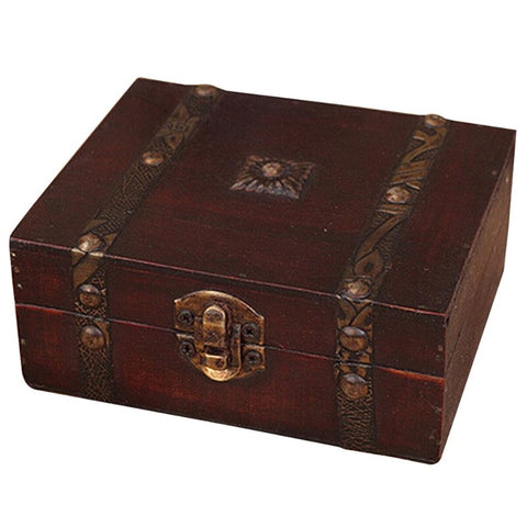 Wooden Vintage Lock Jewelry Storage Box