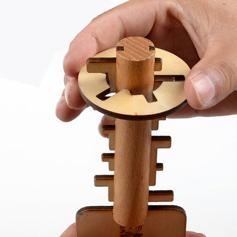 Wooden Unlock Puzzle Key Toy