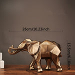 Modern Abstract Golden Elephant Sculpture