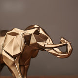 Modern Abstract Golden Elephant Sculpture