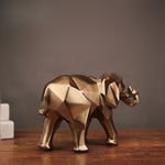 Modern Abstract Golden Elephant Sculpture