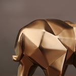 Modern Abstract Golden Elephant Sculpture